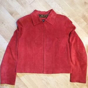 Revue Red Suede Jacket COOL Leopard Lining 😍😍😍